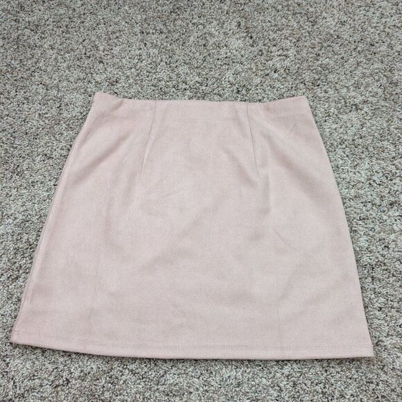 Francesca’s Faux Suede Mini Skirt | NWT | Women’s Small | Blush Pink - Picture 4 of 4